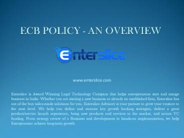 External Commercial Borrowings (ECBs) Policy