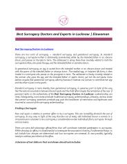 Best Surrogacy Doctors and Experts  in Lucknow | Elawoman