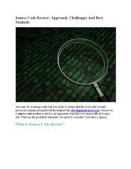 Source Code Review: Approach, Challenges And Best Methods