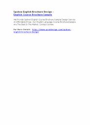 Spoken English Brochure Design - English Course Brochure Sample