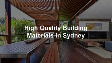 Quality Free Building Materials Sydney