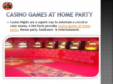 Casino Games at Home Party