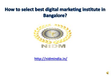 Digital marketing institute in Bangalore