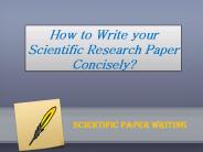 Scientific Research Paper Writing Tips