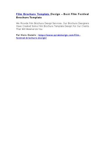 Film Brochure Template Design – Best Film Festival Brochure Template