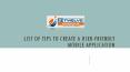 List of tips to create a User-friendly Mobile Application