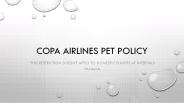 Copa Airlines Pet Policy