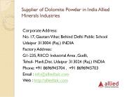 Supplier of Dolomite Powder in India Allied Minerals Industries