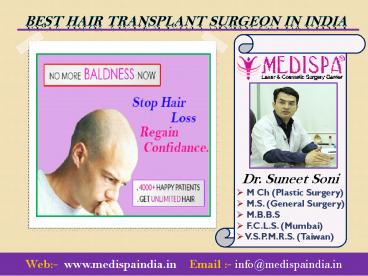 Best Hair Transplant Surgeon in India