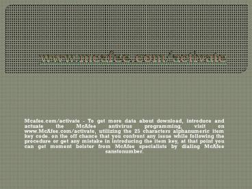 mcafee.com/activate-antivirus software, internet security