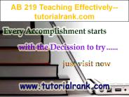 AB 219 Teaching Effectively--tutorialrank.com