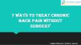 Seven Ways to Treat Chronic Back Pain Without Surgery|Back Pain Treatment in Bangalore PowerPoint PPT Presentation