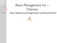Aeon Management Inc Chennai --- Velachery