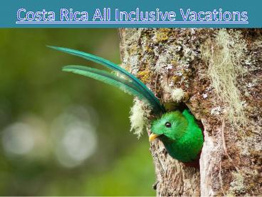 Costa Rica All Inclusive Vacations