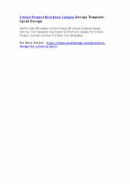 School Project Brochure Sample Design Template – Sprak Design