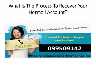 What Is The Process To Recover Your Hotmail Account?