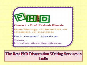 The Best PhD Dissertation Writing Services in India