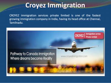 Visa Agents in Chennai | Croyez Immigration