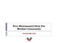 Muslim Matrimonial Sites For All Muslim Community