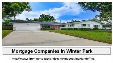 Are You Searching For Residential Mortgage In Maitland?