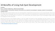 10 Benefits of Using Hub Spot Development