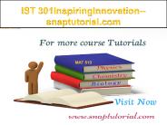 IST 301 Inspiring Innovation--snaptutorial.com