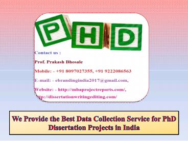 We Provide the Best Data Collection Service for PhD Dissertation ...