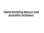 Digital Marketing Agency's lead generation Techniques