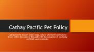 Cathay Pacific Pet Policy