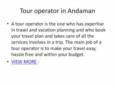 Top Travel Agent in Andaman