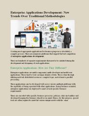 Enterprise Applications Development: New Trends Over Traditional Methodologies