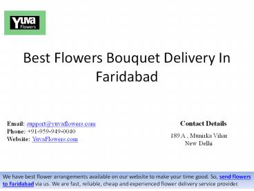 Best Flowers Bouquet Delivery In Faridabad