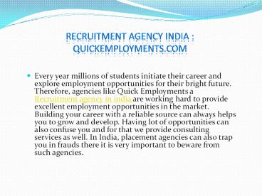 Recruitment agencies in india