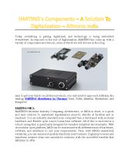 HARTING’s Components – A Solution To Digitalization - Alltronix