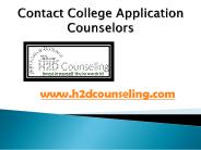 Contact College Application Counselors - h2dcounseling.com