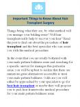 Important Things to Know About Hair Transplant Surgery PowerPoint PPT Presentation
