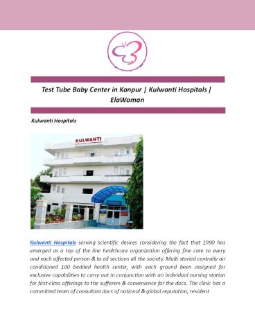Test Tube Baby Center in Kanpur | Kulwanti Hospitals | ElaWoman