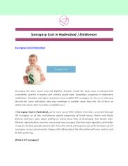 Surrogacy Cost in Hyderabad | ElaWoman