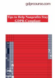 Tips to Help Nonprofits Stay GDPR-Compliant