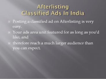 Afterlisting: Classified Ads in India (1)
