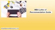 MBA Letter of Recommendation Guide