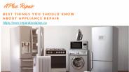 What Should You Know About Home Appliances Repair
