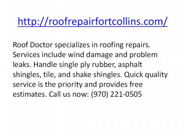 Shingle Roof Repair Fort Collins CO