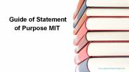 Guide of Statement of Purpose MIT