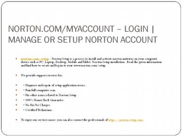 NORTON.COM/SETUP ACTIVATE NORTON ANTIVIRUS ONLINE