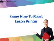 Any Help For Reset Your Epson Printer