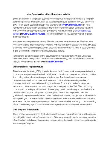 Free business opportunities