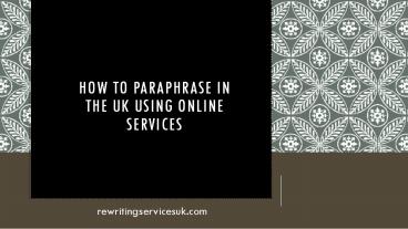 How to Paraphrase in the UK Using Online Services
