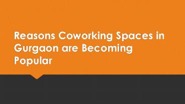 Coworking Spaces Gurgaon