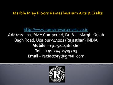 Marble Inlay Floors Rameshwaram Arts & Crafts
